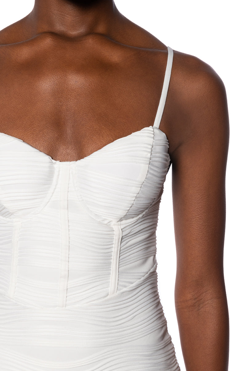 LIVING FOR YOU CORSET MIDI DRESS