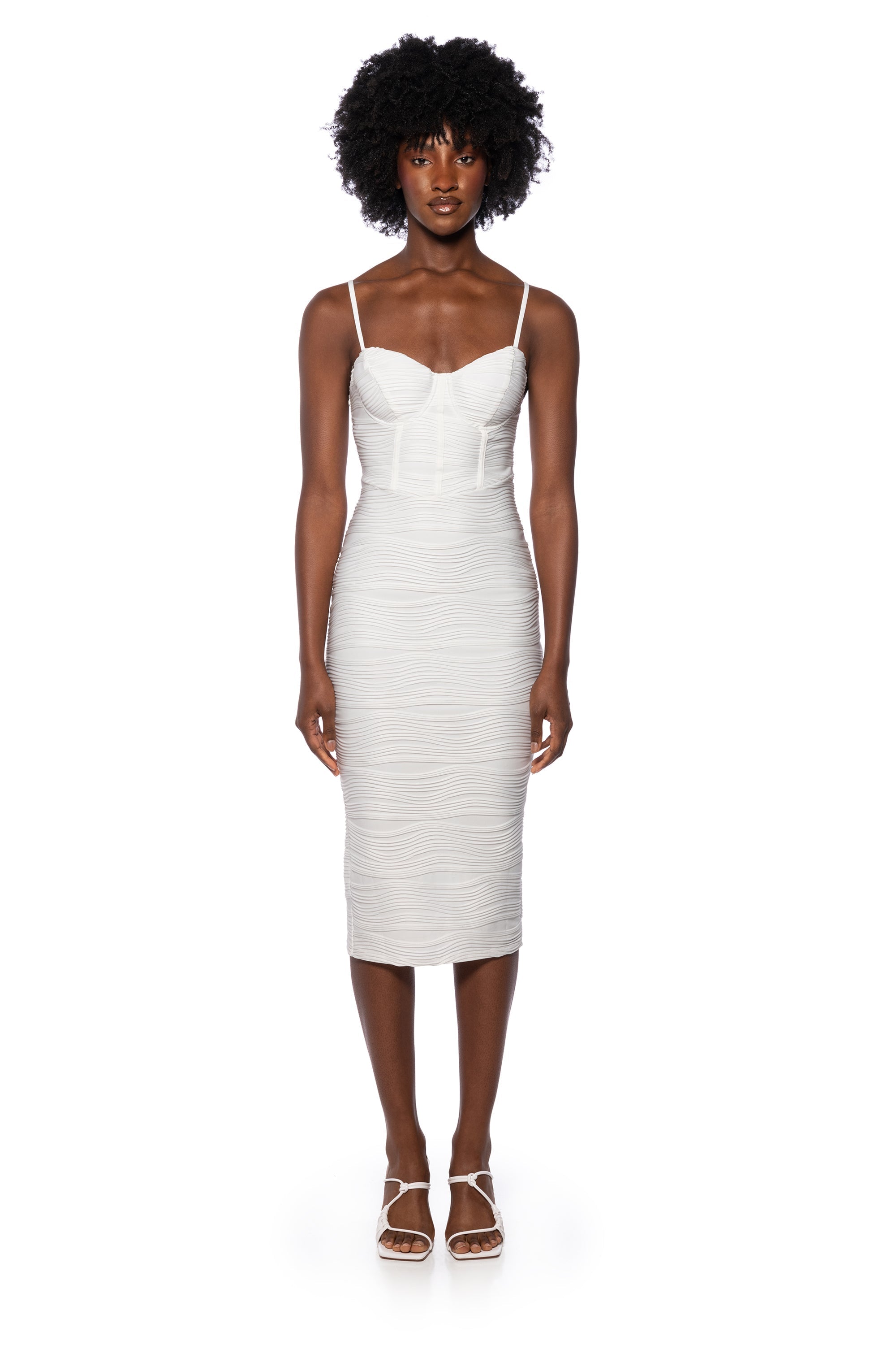 LIVING FOR YOU CORSET MIDI DRESS