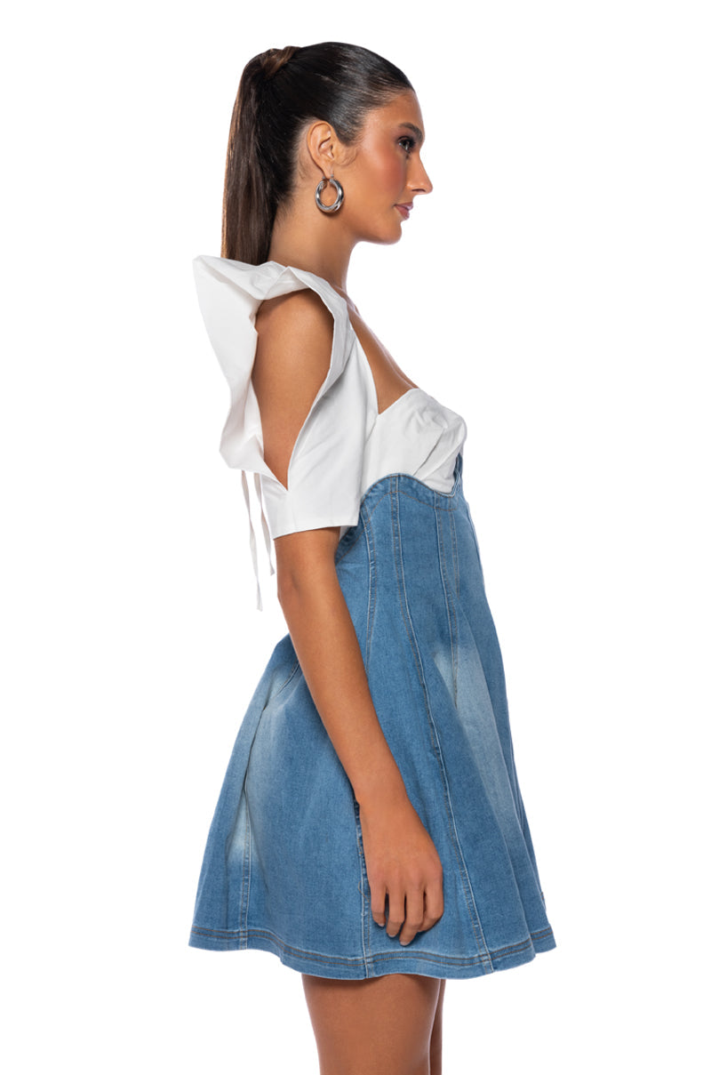 LIZZI DENIM MINI DRESS