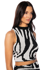 LOST IN TIME HIGH NECK KNIT TANK