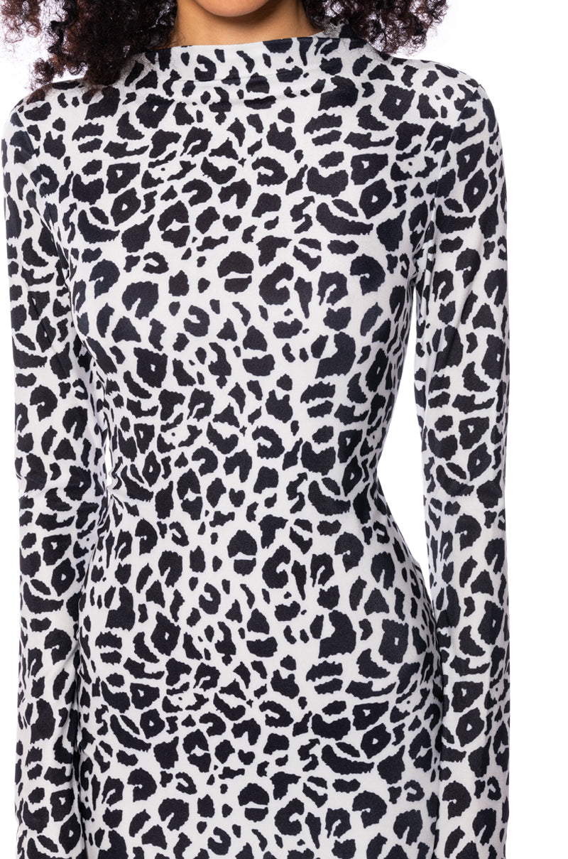 LOTUS ANIMAL PRINT BODYCON MINI DRESS
