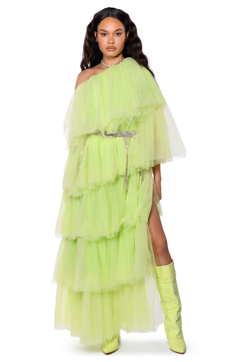 MIA ASYMMETRICAL LAYERED MAXI DRESS