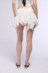 MICAH FLOUNCE MINI SKIRT IN IVORY