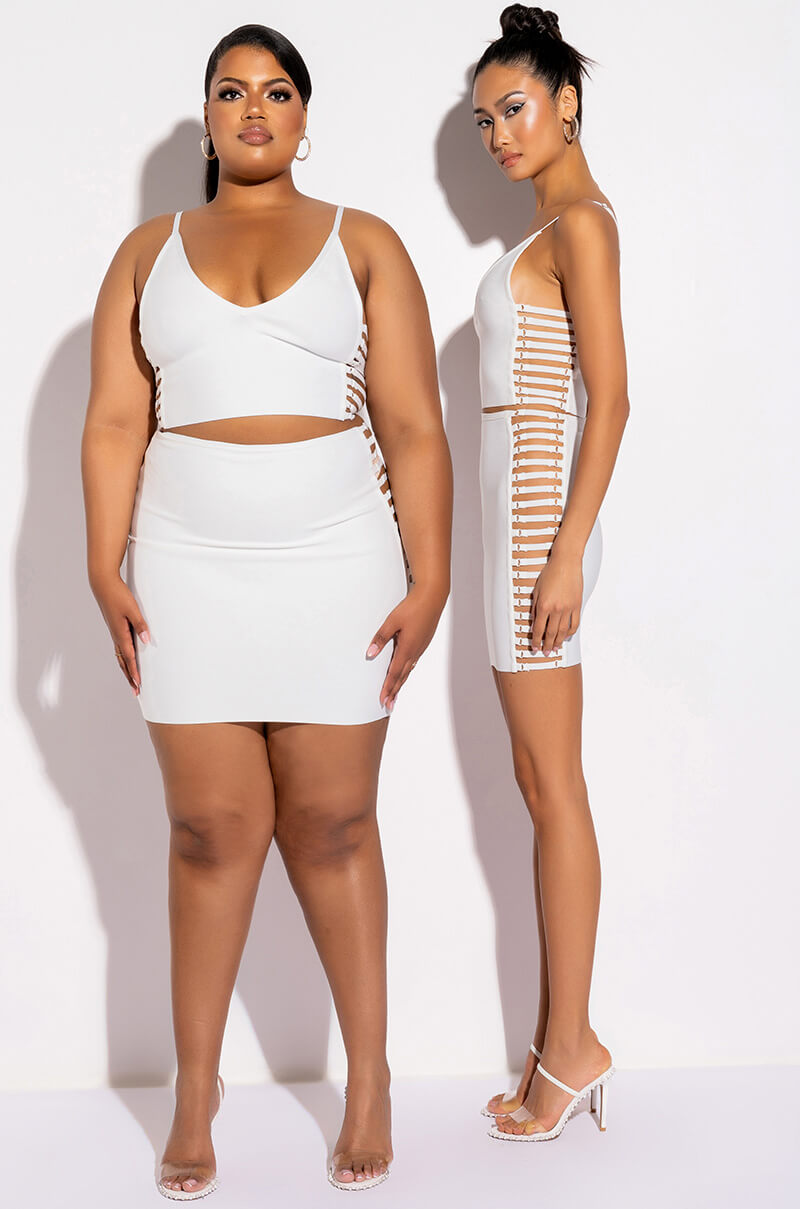 MISBEHAVED BANDAGE CUTOUT CROP TOP