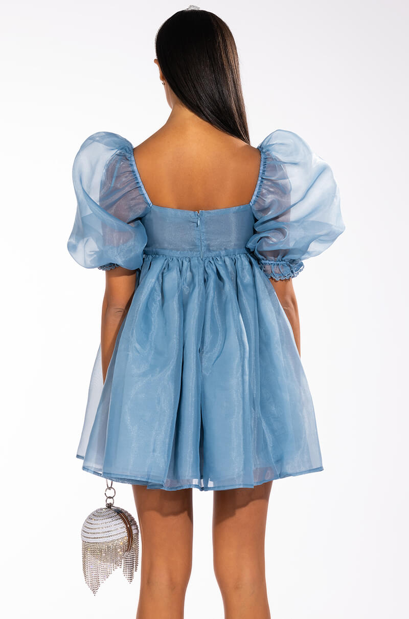 MISS HONEY LONG SLEEVE BABYDOLL MINI DRESS