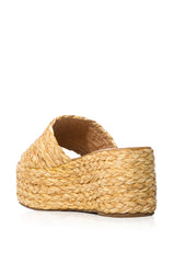 MISS YOU WOVEN FLAT SANDAL IN BEIGE