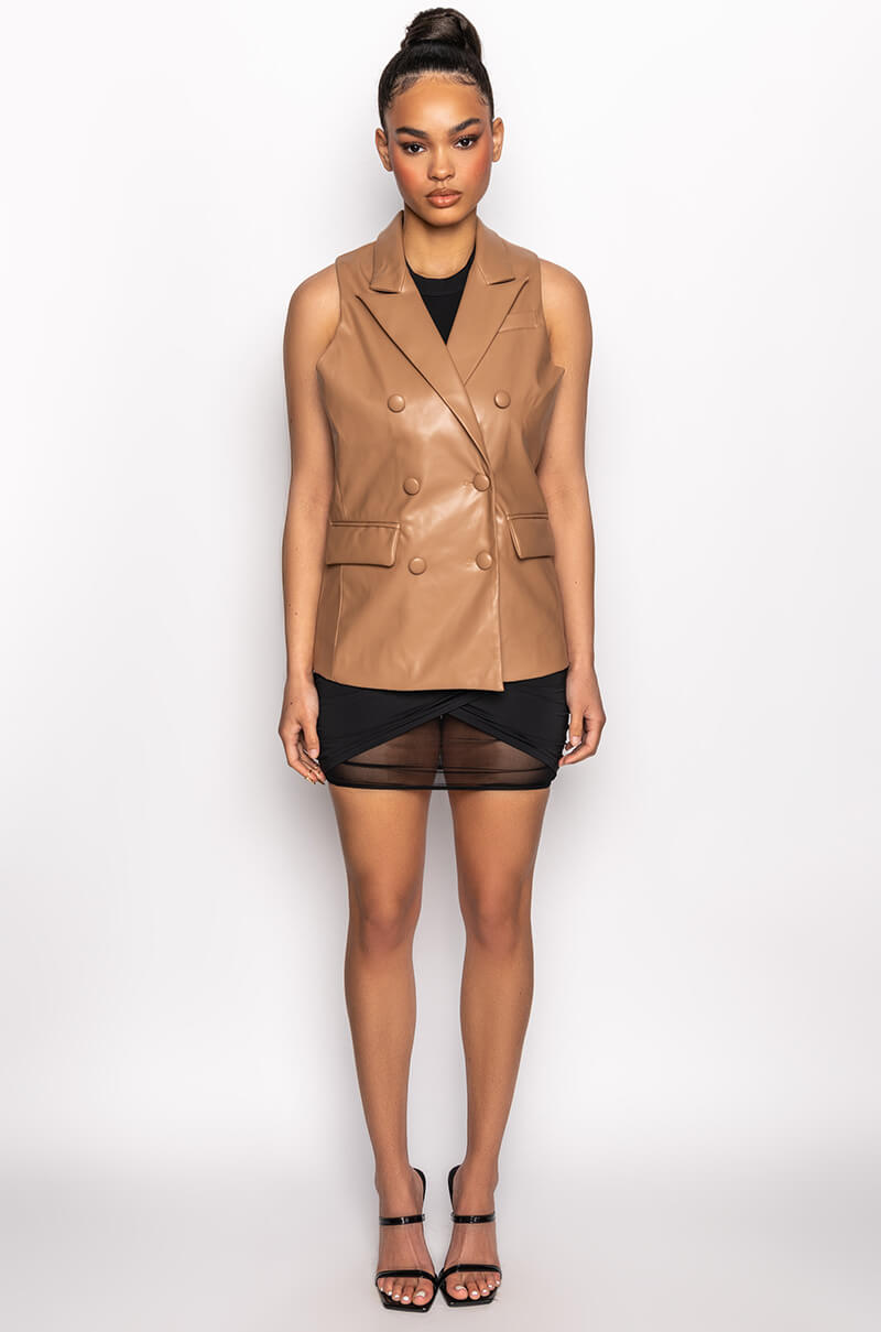 LEXI PU BLAZER VEST
