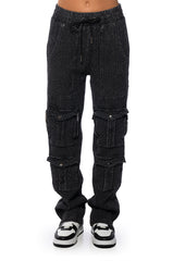 MONTE COZY KNIT POCKET DETAIL JOGGER IN CHARCOAL