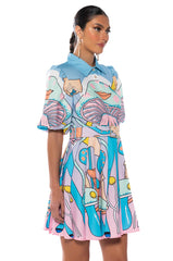 MY FANTASY COLLARED MINI DRESS