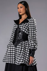 NEW ON THE BLOCK HOUNDSTOOTH MINI DRESS