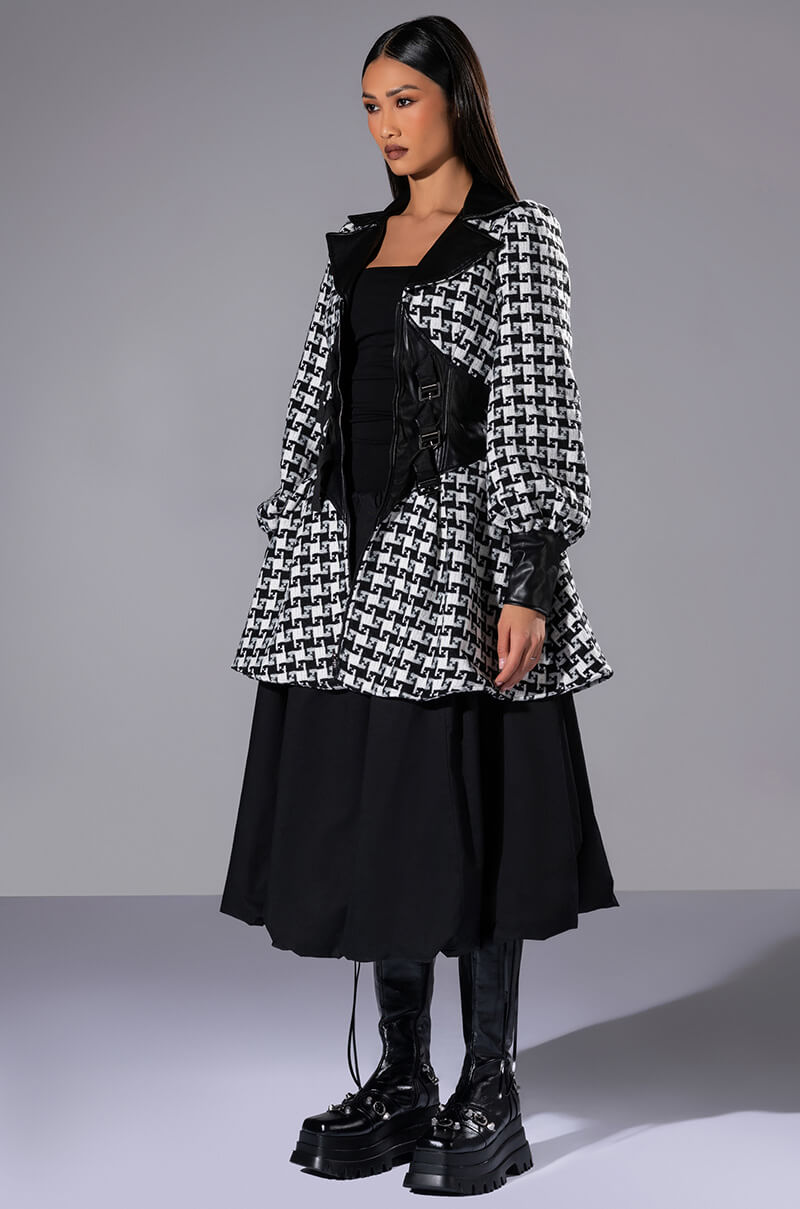 NEW ON THE BLOCK HOUNDSTOOTH MINI DRESS