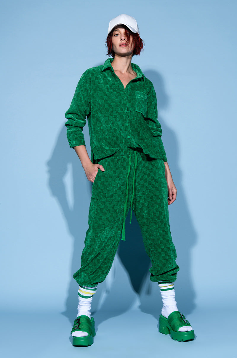NINA TEXTURED STRAIGHT LEG JOGGER