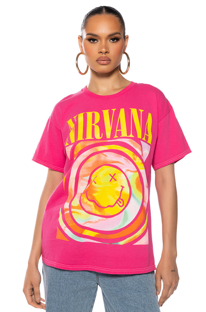 NIRVANA OFFICIAL LOGO OVERSIZED BAND TEE