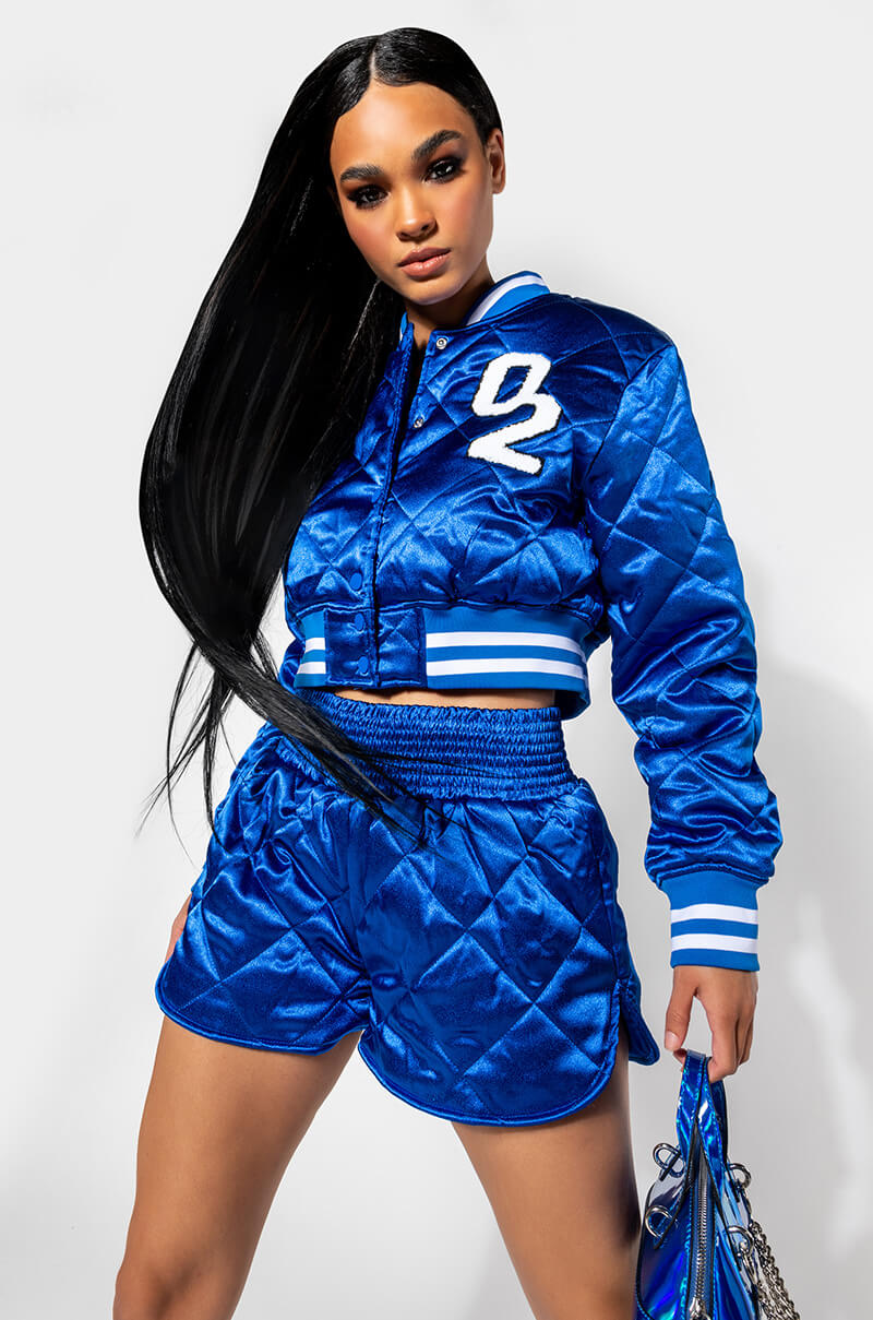 NO CAP QUILTED SATIN DOLPHIN SHORTS