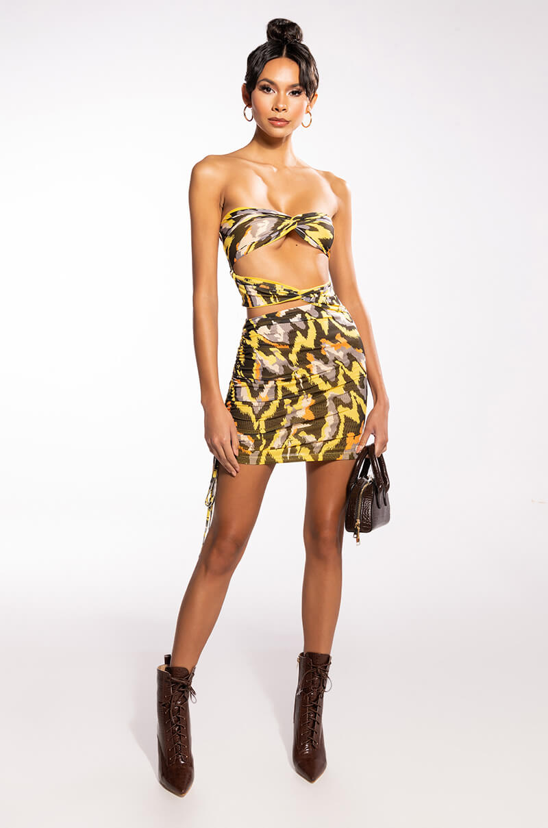 NO NEED FOR DRAMA MINI DRESS WITH CUT OUTS