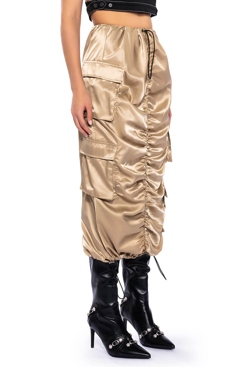 NO STOPPIN ME CARGO MIDI SKIRT