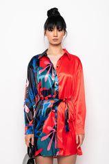 NONE TO WORRY ABOUT MINI BUTTON UP DRESS