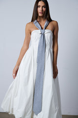 NOT YOUR BOYFRIENDS SHIRT POPLIN MIDI DRESS WITH TIE