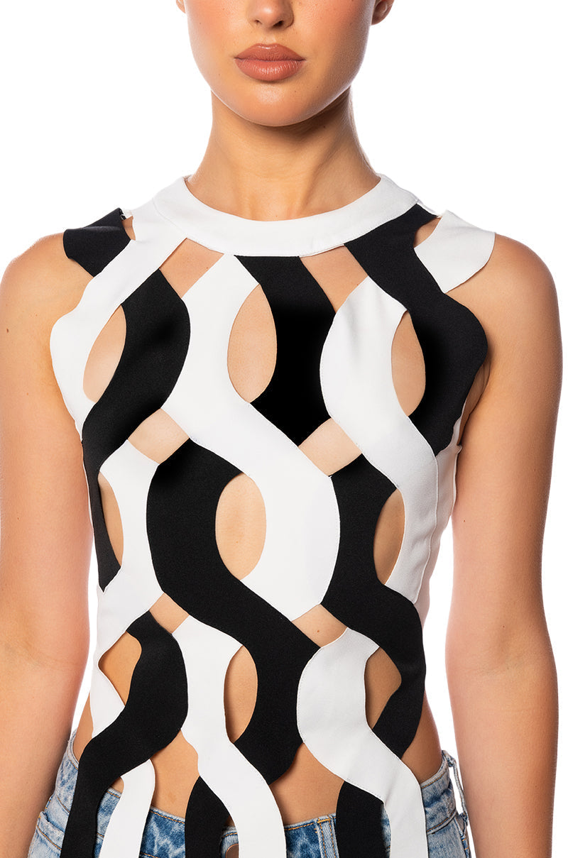 ON MY OWN WAVE CUT OUT TOP
