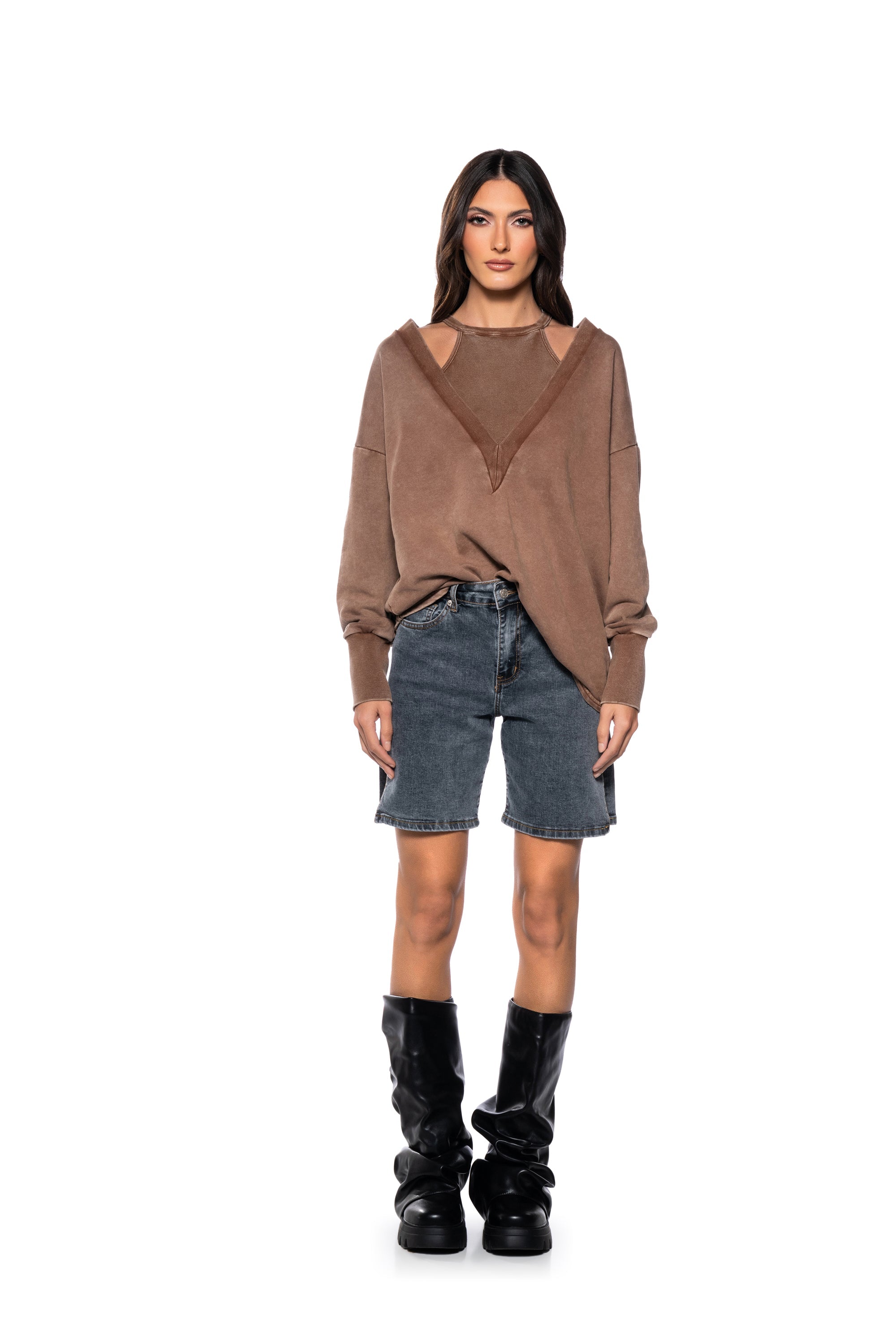 ON THE GO TWO PIECE TANK TOP SWEATSHIRT SET