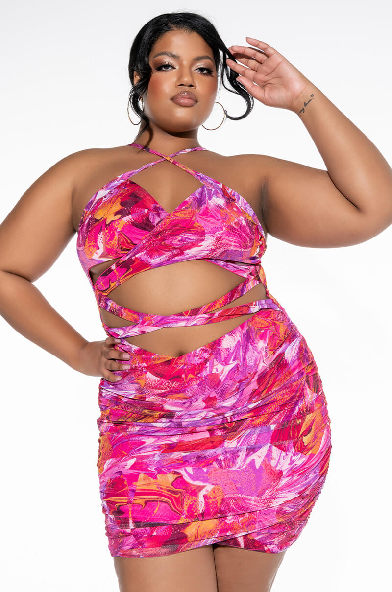 ON YOUR MIND MINI DRESS WITH CUT OUTS