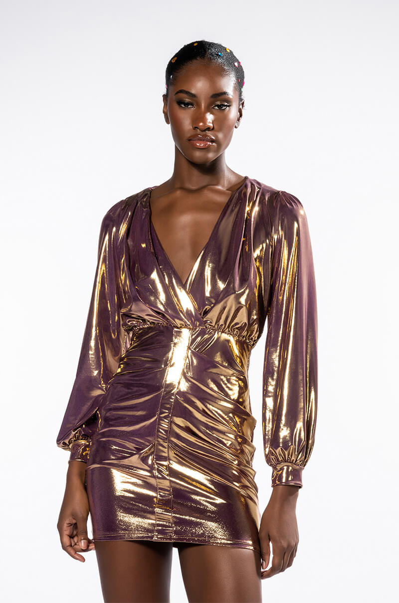 ONLY ONE IN THE ROOM METALLIC DRESS