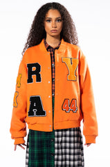 ORANGE YOU HAPPY VARSITY BOMBER