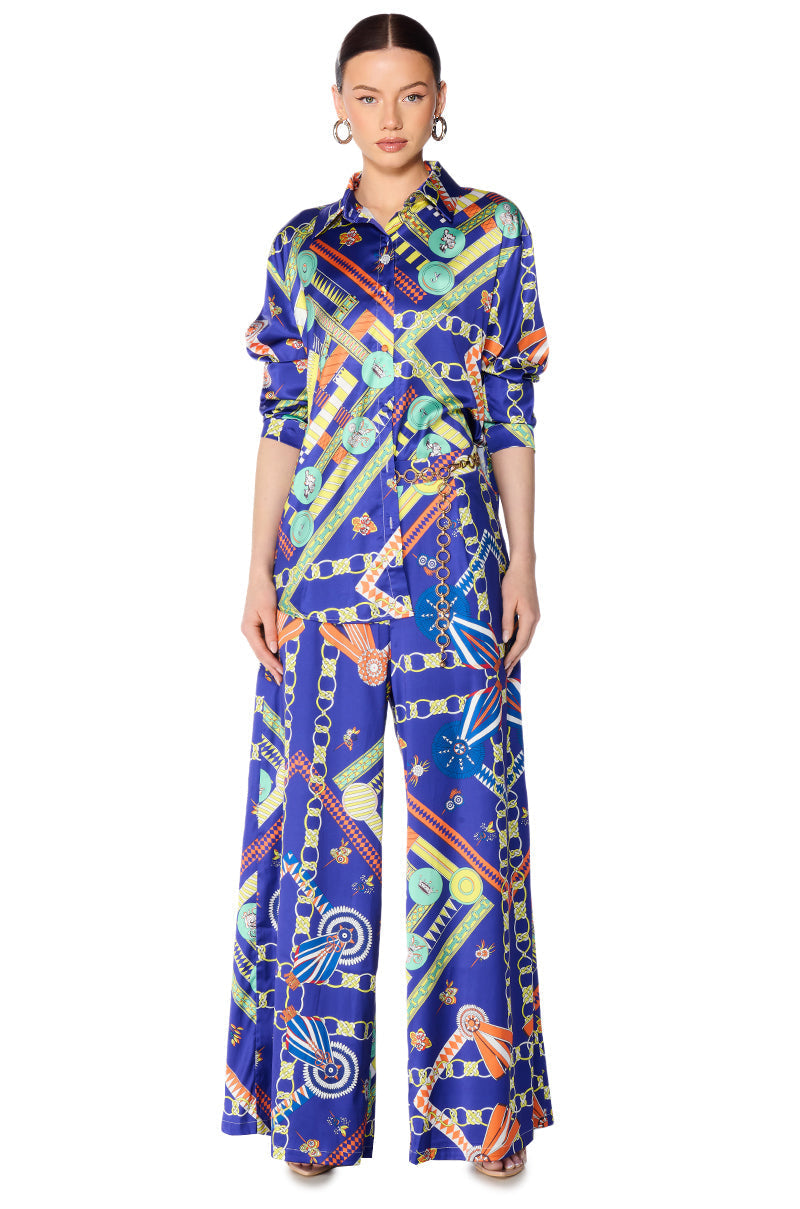 PARISIAN SATIN PRINTED PALAZZO PANT