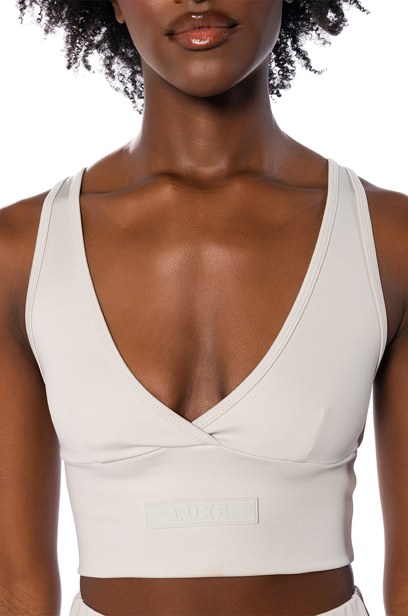 ITS THE PAXTON LUXE LONGLINE BRALETTE IN LIGHT GREY