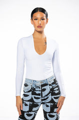 PAXTON NEW CLASSIC LONG SLEEVE DEEP V BODYSUIT