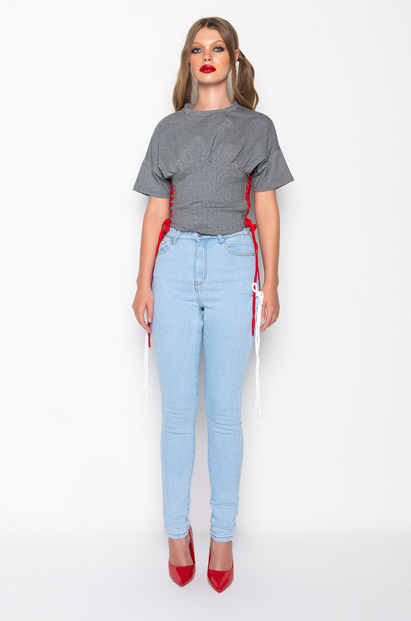 PEEK-A-BOOTY SKINNY JEANS