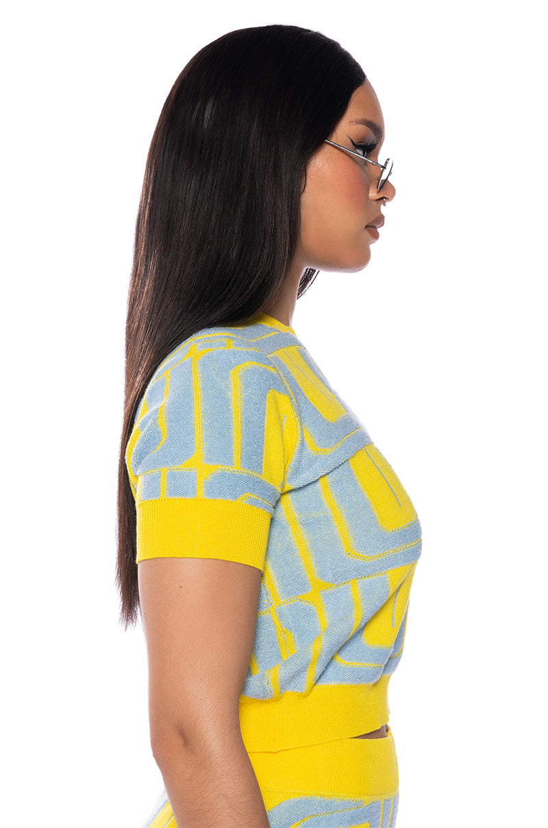 PENELOPE YELLOW SHORT SLEEVE TOP