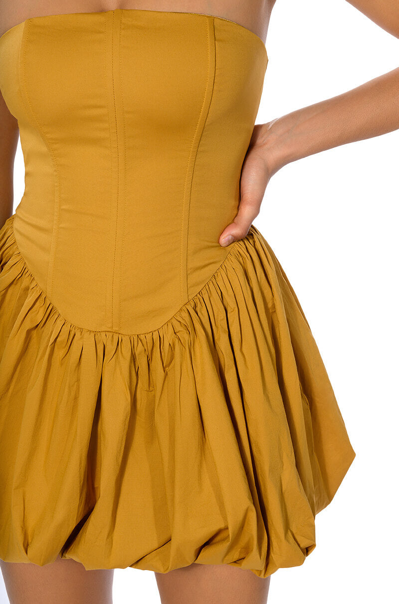 PHOENIX FAUX LEATHER STRAPLESS MINI DRESS