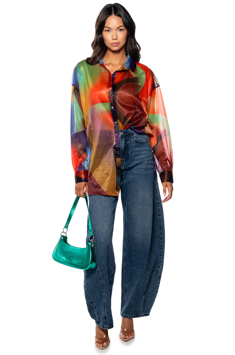 PLAY THE PART PATTERNED BUTTONDOWN