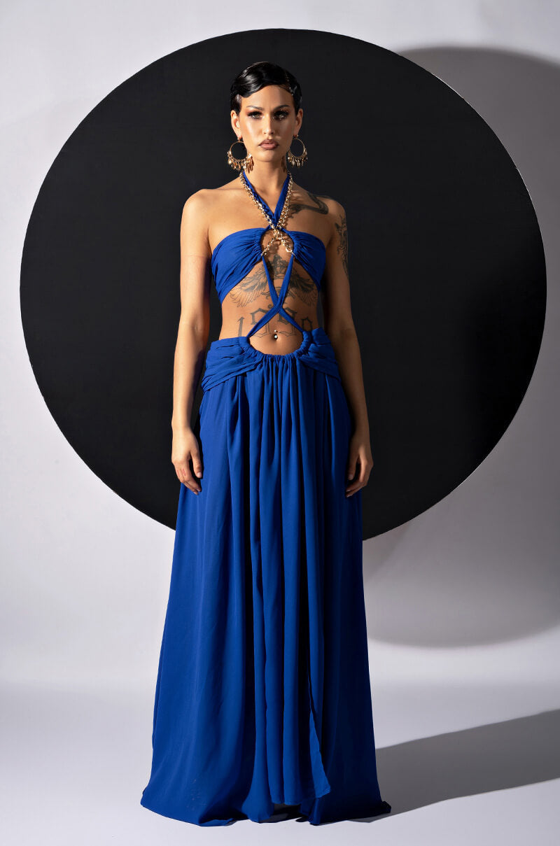 PLAY YOUR PART RIGHT MAXI DRESS WITH HIGH SLITS