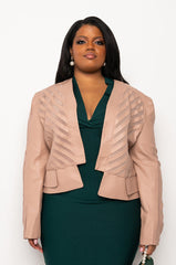 PLUS COME A LITTLE CLOSER MESH PLEATHER PLUS JACKET