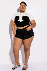 PLUS BELLA VITA DISTRESSED DENIM SHORT