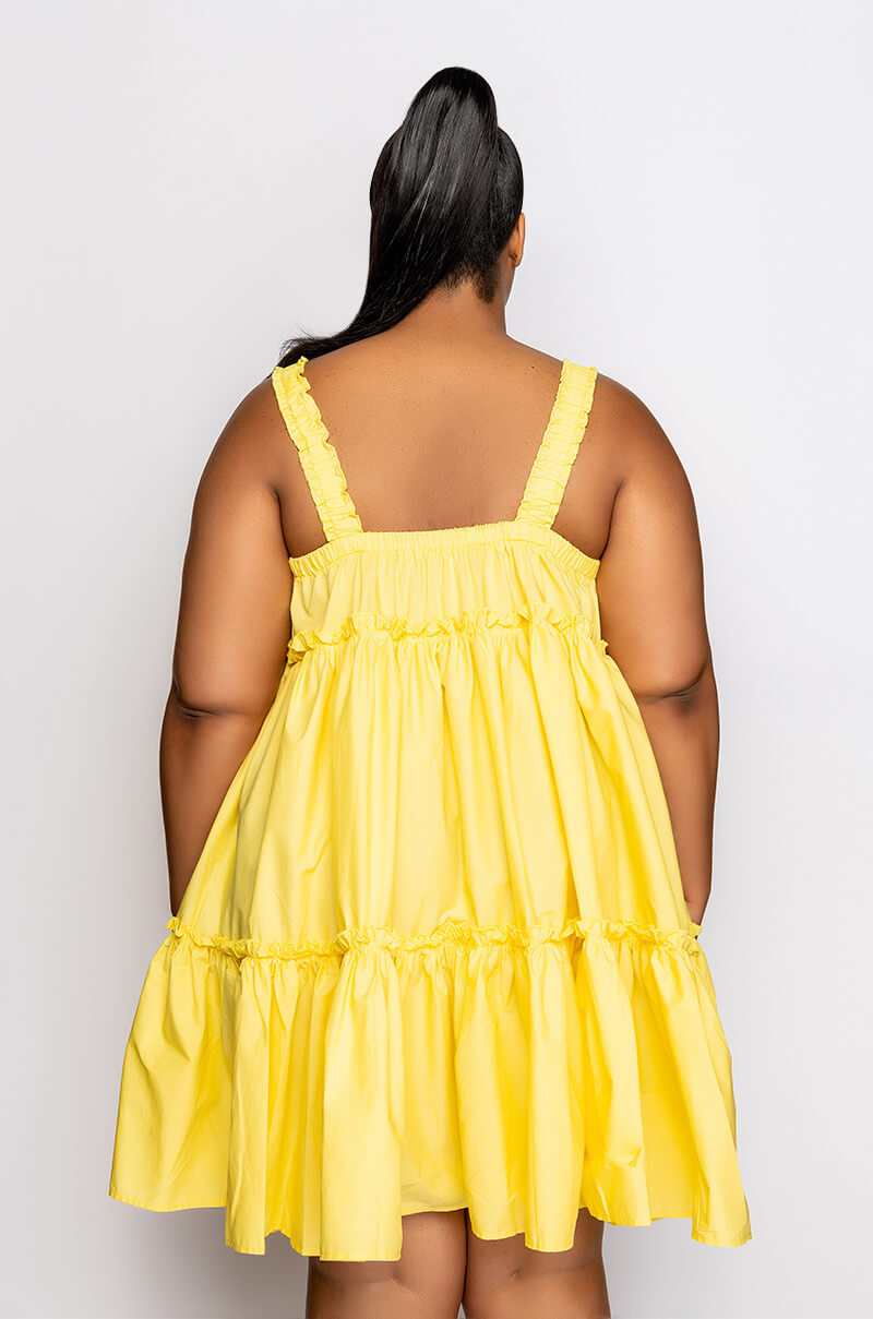 PLUS DREAMER RUFFLE MINI DRESS