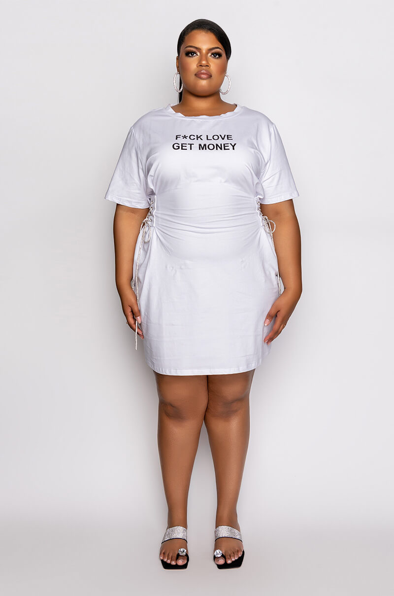 PLUS GET MONEY GRAPHIC T SHIRT DRESS