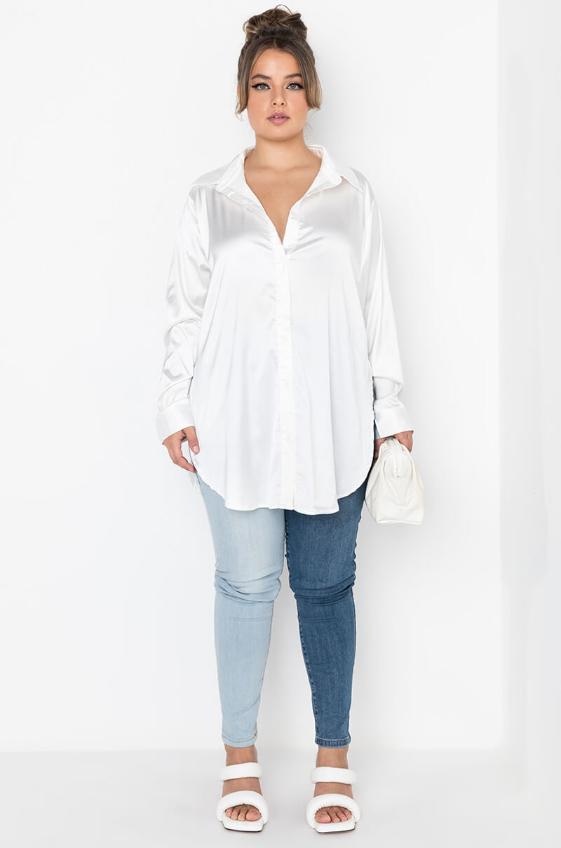 READY FOR ANY OCCASION SATIN SHIRT PLUS SIZE