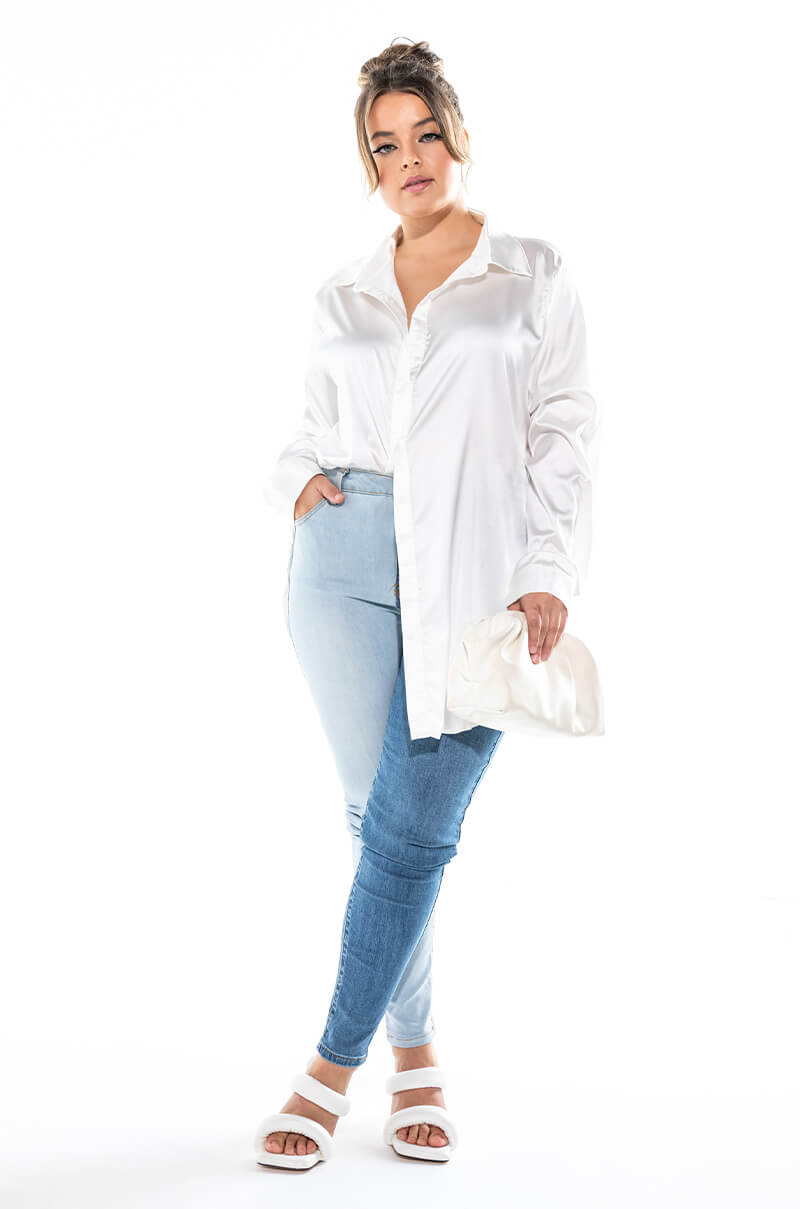 READY FOR ANY OCCASION SATIN SHIRT PLUS SIZE