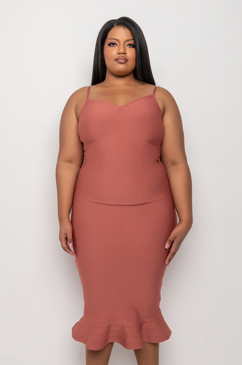 PLUS RIGHT MOVE BANDAGE MIDI DRESS