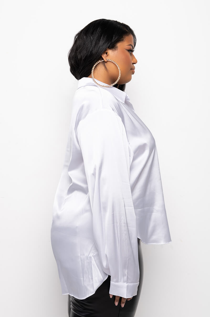 PLUS SILKY SMOOTH BUTTON DOWN BLOUSE