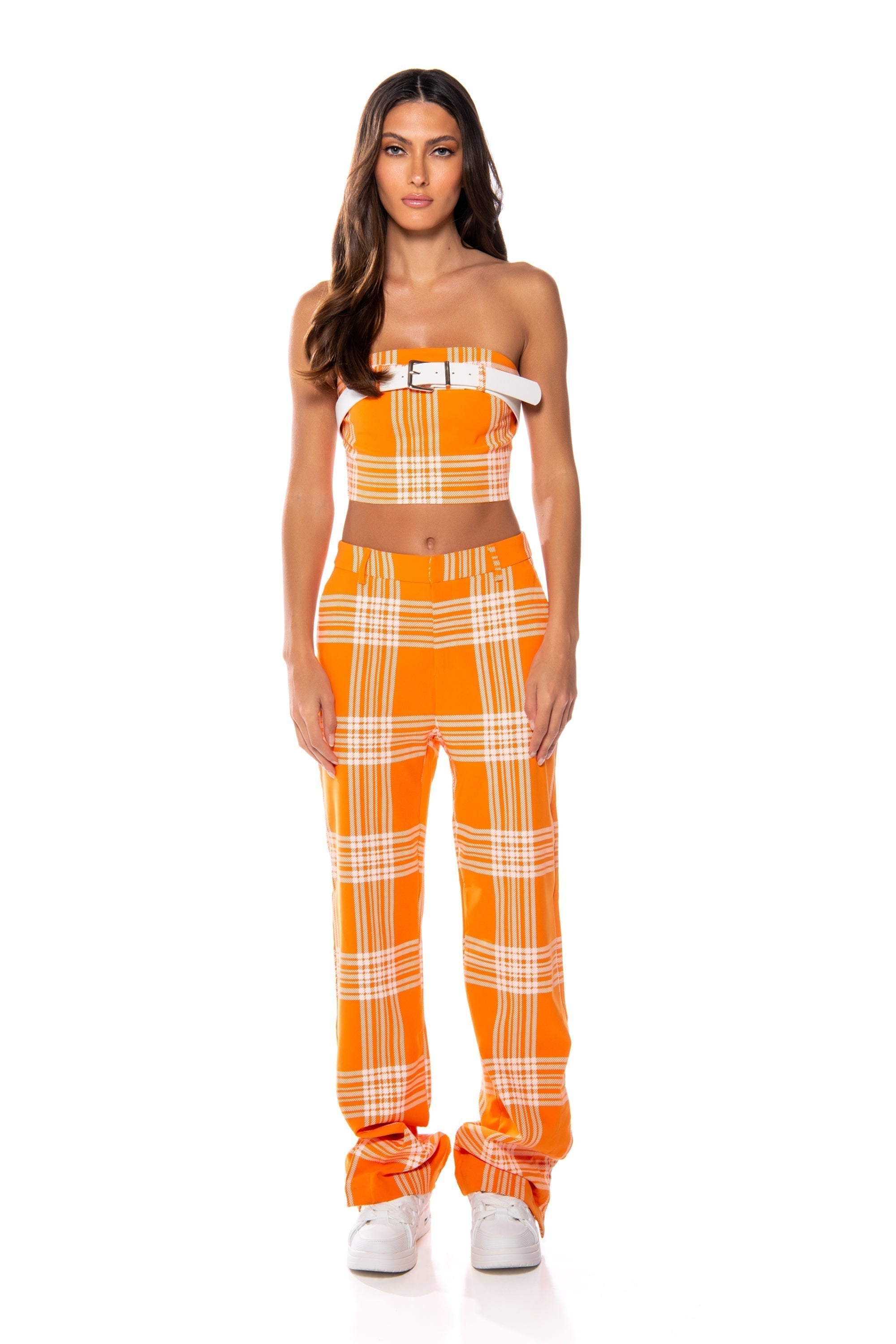POPSICLE BRIGHT PLAID CROP TOP