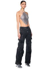PRESSURE MAKES DIAMONDS HALTER NECK CHAIN TOP