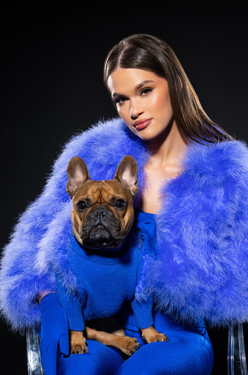 QUINN FEATHER DOGGY SWEATER