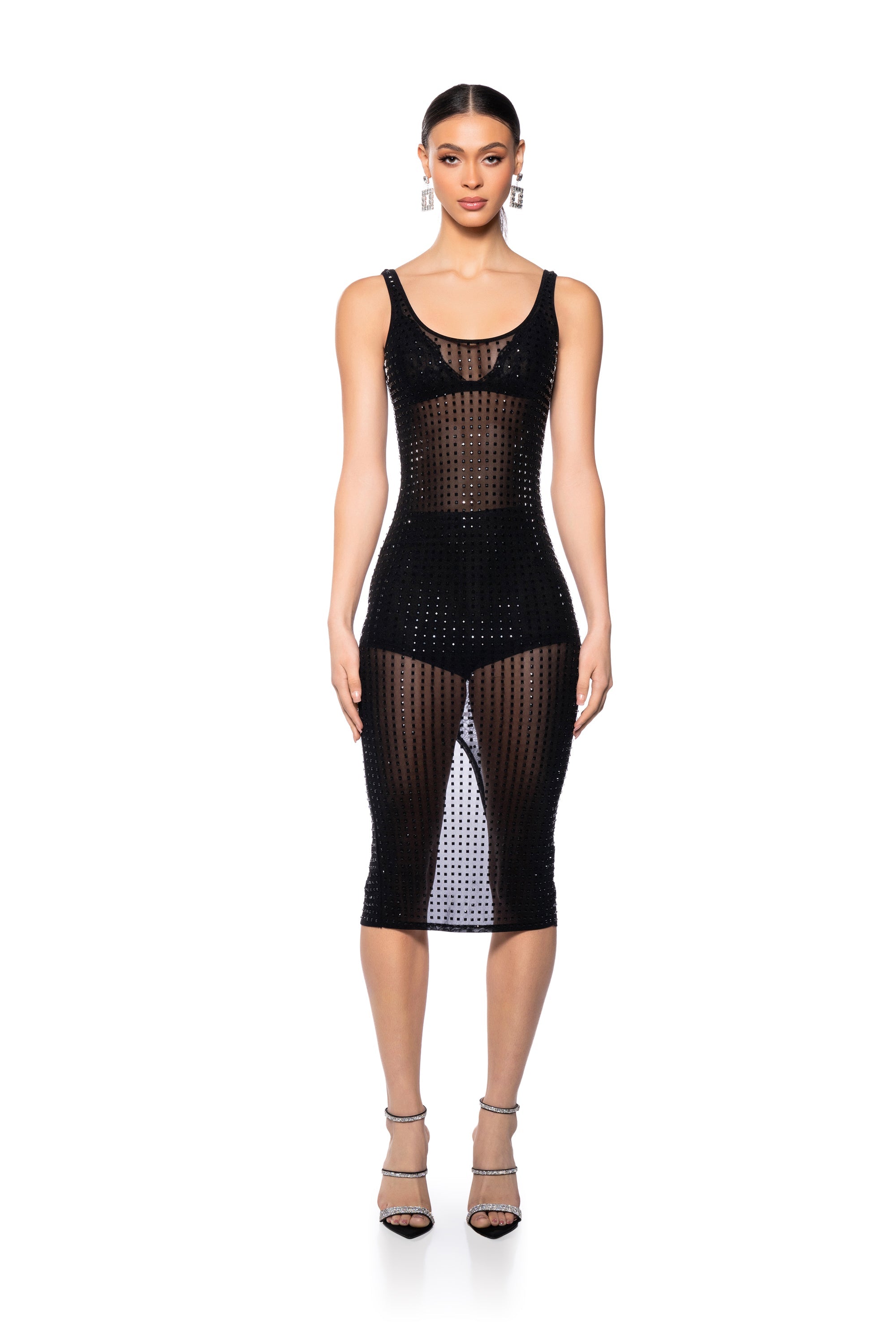 QUINN SHEER EMBELLISHED MAXI DRESS