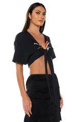 RACE TO YOUR HEART TIE FRONT TSHIRT