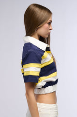 RAINA CROPPED SHORT SLEEVE COLLARED SHIRT