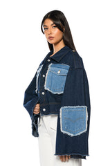 RAW DENIM OVERSIZED JACKET